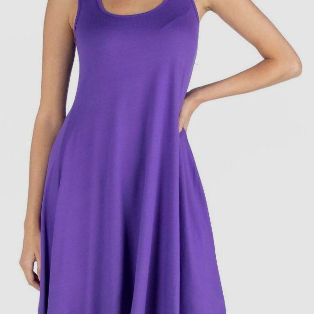 24seven apparel Size Med Sleeveless aline skater flowy flaredWomen's Purple Dres